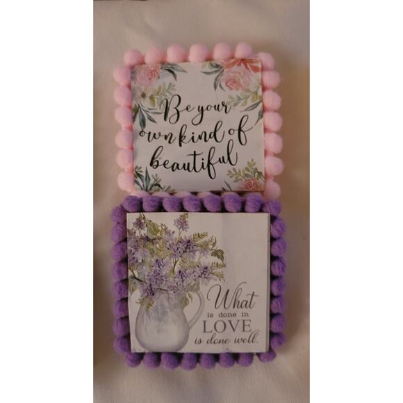 Lot Of 9 Wooden MAGNETS Positive Sayings Love Beautiful Believe hope Mom Gift20 - Picture 12 of 13